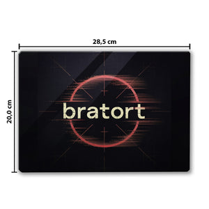bratort Fadenkreuz Schneidebrett aus Glas für Hobbyköche und Tatort-Fans