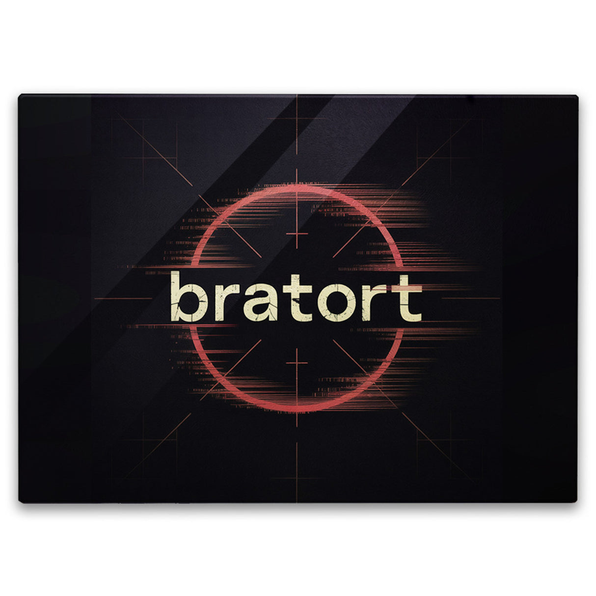 bratort Fadenkreuz Schneidebrett aus Glas für Hobbyköche und Tatort-Fans