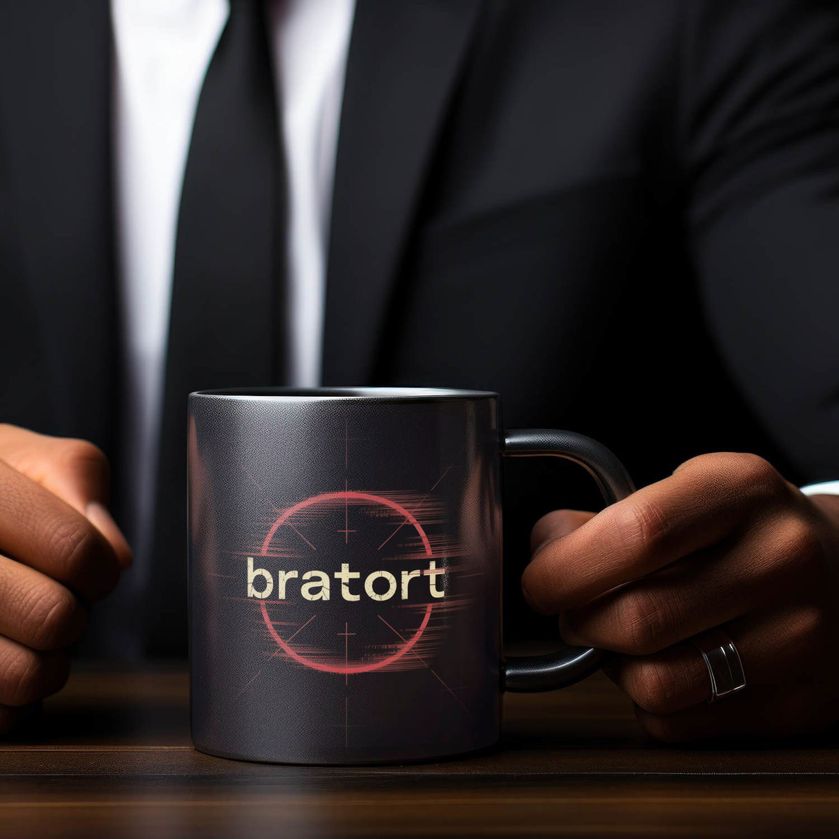 bratort Fadenkreuz Tasse für Hobbyköche und Tatort-Fans