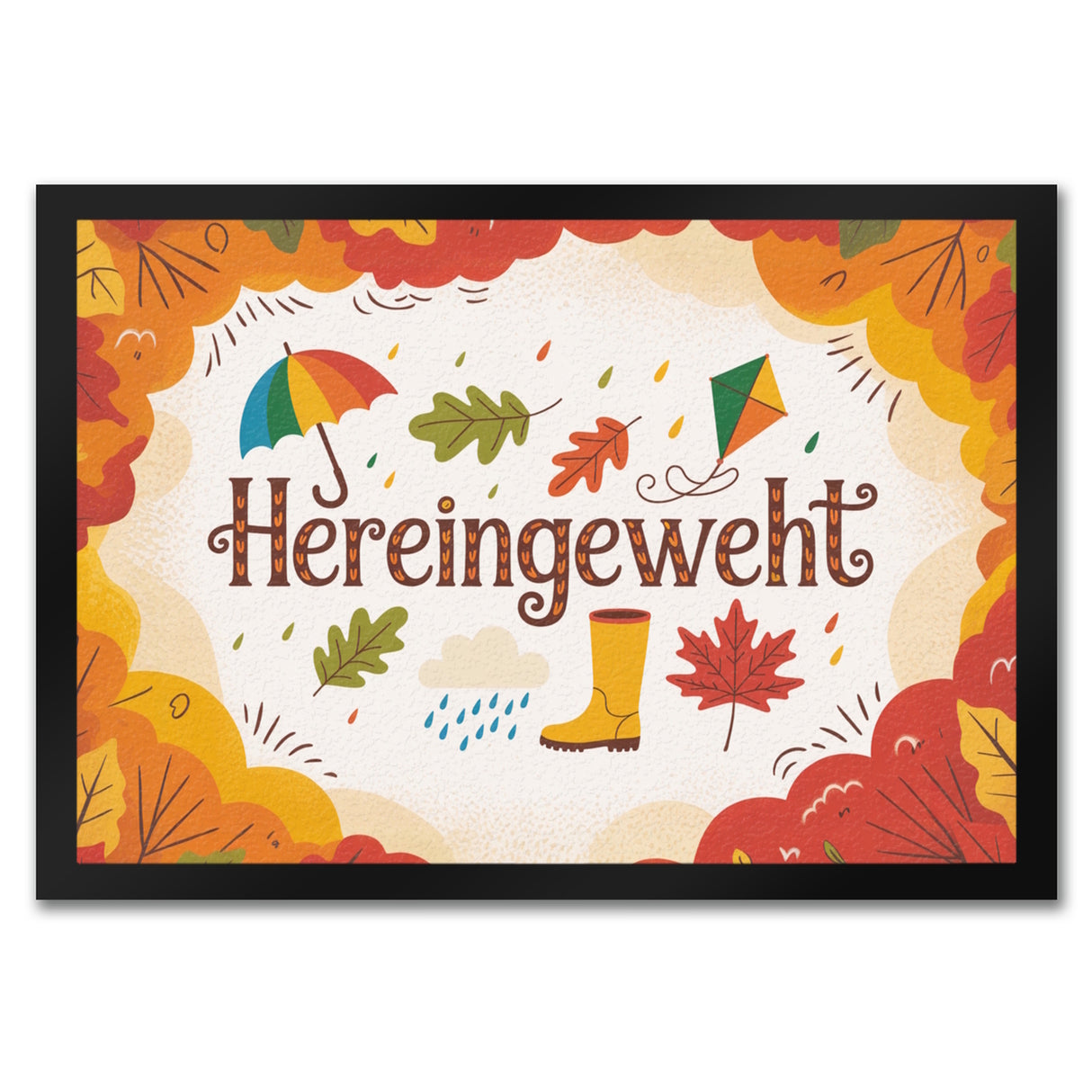 Hereingeweht Fußmatte in 35x50 cm mit Herbstmotiven
