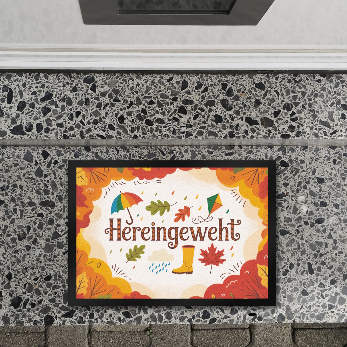 Hereingeweht Fußmatte in 35x50 cm mit Herbstmotiven
