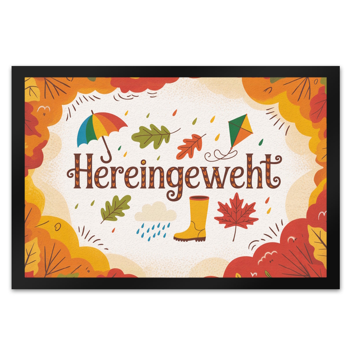 Hereingeweht Fußmatte in 35x50 cm mit Herbstmotiven