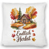 Aquarell Hütte im Herbst Kissen - Endlich Herbst