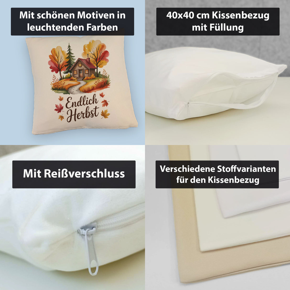 Aquarell Hütte im Herbst Kissen - Endlich Herbst