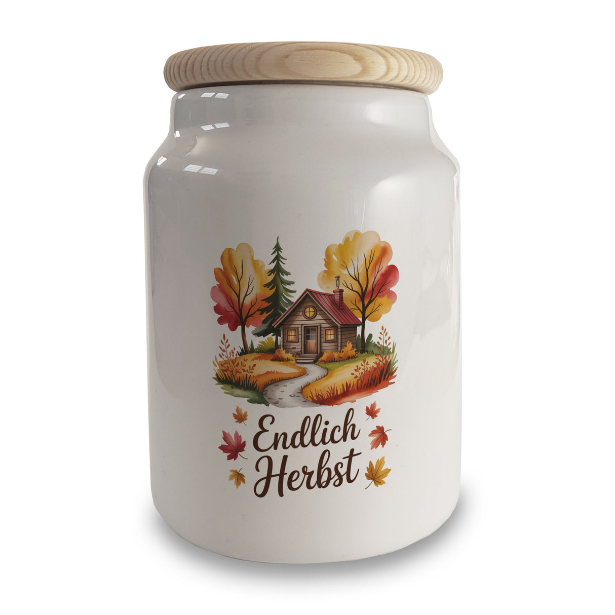 Aquarell Hütte im Herbst Keksdose - Endlich Herbst
