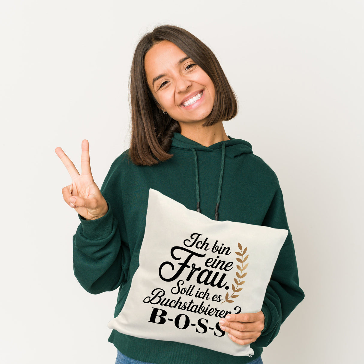 Frau ist der BOSS Kissen