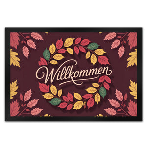 Willkommen Herbstlaub Kranz Fußmatte in 35x50 cm