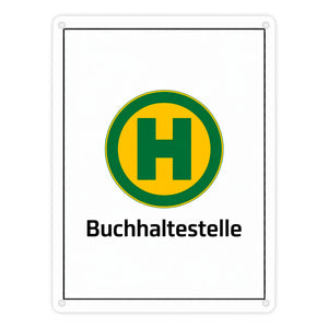 Haltestelle Metallschild in 15x20 cm - Buchhaltestelle für Leseratten und Bücherschränke