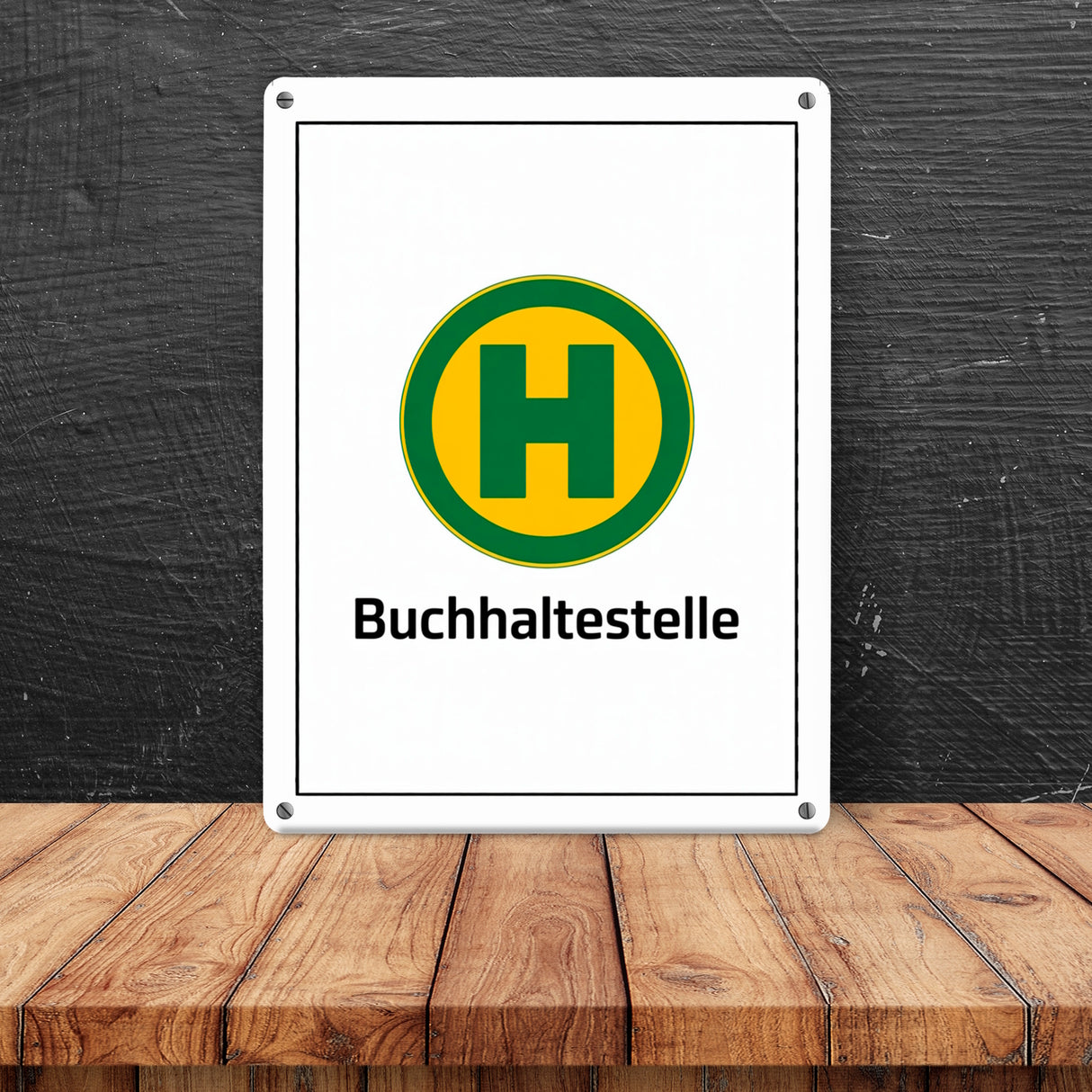 Haltestelle Metallschild in 15x20 cm - Buchhaltestelle für Leseratten und Bücherschränke