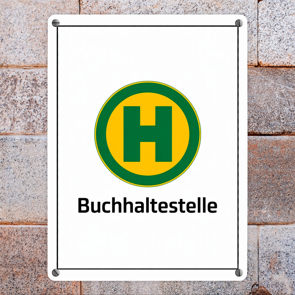 Haltestelle Metallschild in 15x20 cm - Buchhaltestelle für Leseratten und Bücherschränke