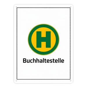 Haltestelle Metallschild in 15x20 cm - Buchhaltestelle für Leseratten und Bücherschränke