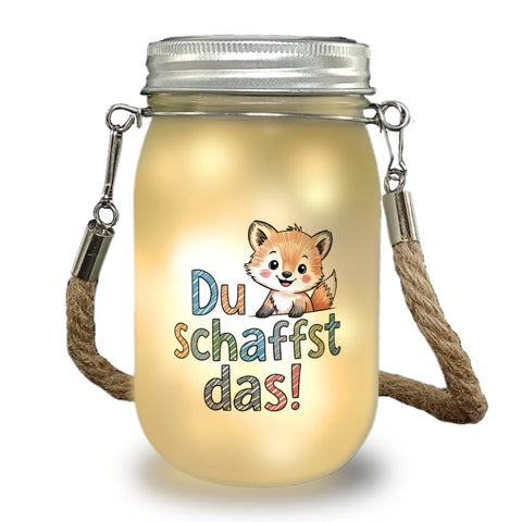 Fuchs mit Spruch Du schaffst das! Solarlicht