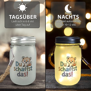 Fuchs mit Spruch Du schaffst das! Solarlicht