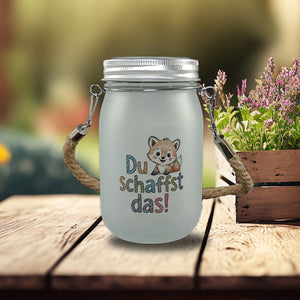 Fuchs mit Spruch Du schaffst das! Solarlicht