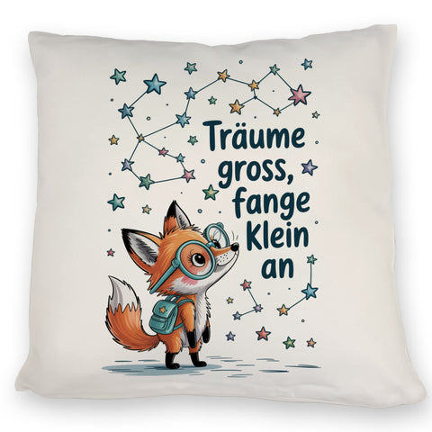 Fuchs mit Rucksack - Träume gross Kissen