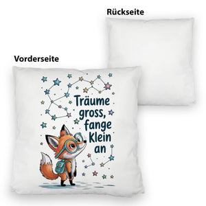 Fuchs mit Rucksack - Träume gross Kissen
