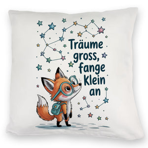 Fuchs mit Rucksack - Träume gross Kissen