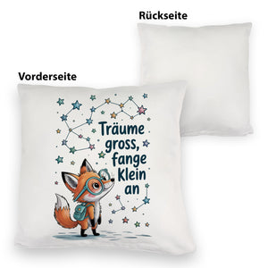 Fuchs mit Rucksack - Träume gross Kissen