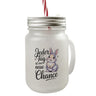 Hase mit Herzen Jeder Tag ist eine neue Chance Spruch Trinkglas mit Bambusdeckel