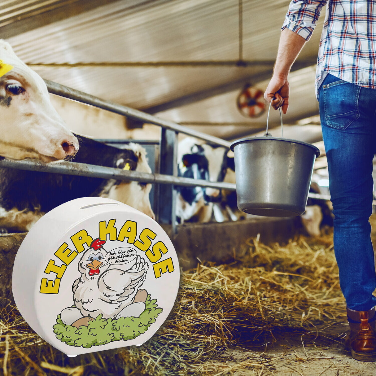 Eierkasse Spardose - ich bin ein glückliches Huhn Eierkasse