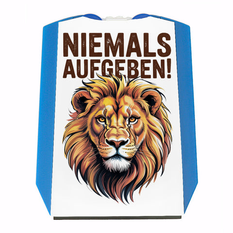 Löwenkopf Niemals aufgeben Parkscheibe für Motivation