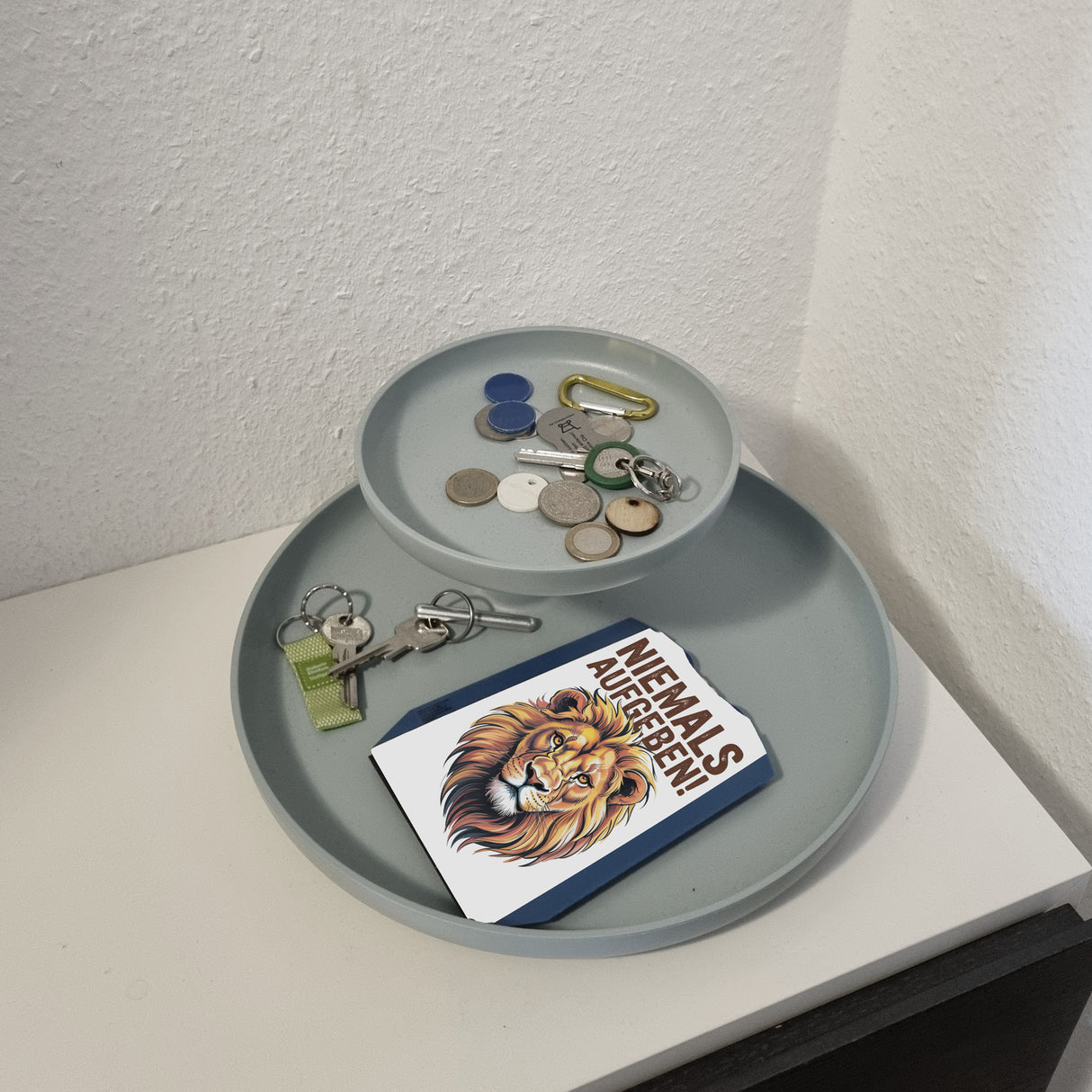 Löwenkopf Niemals aufgeben Parkscheibe für Motivation