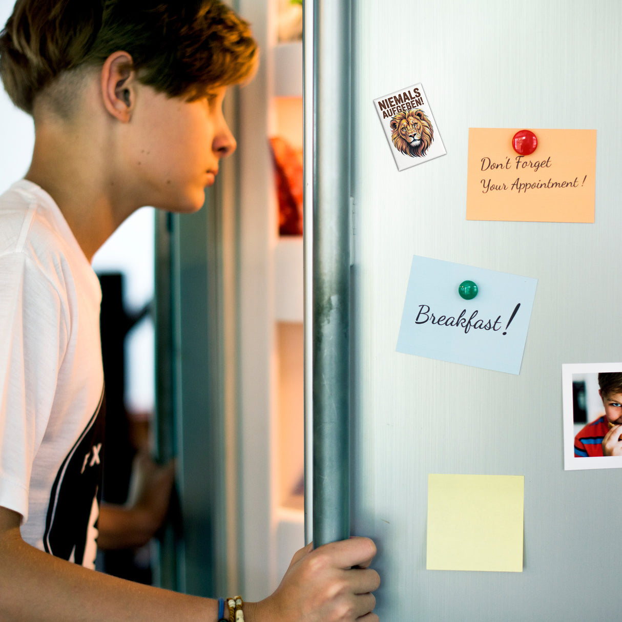 Löwenkopf Niemals aufgeben Souvenir Magnet für Motivation