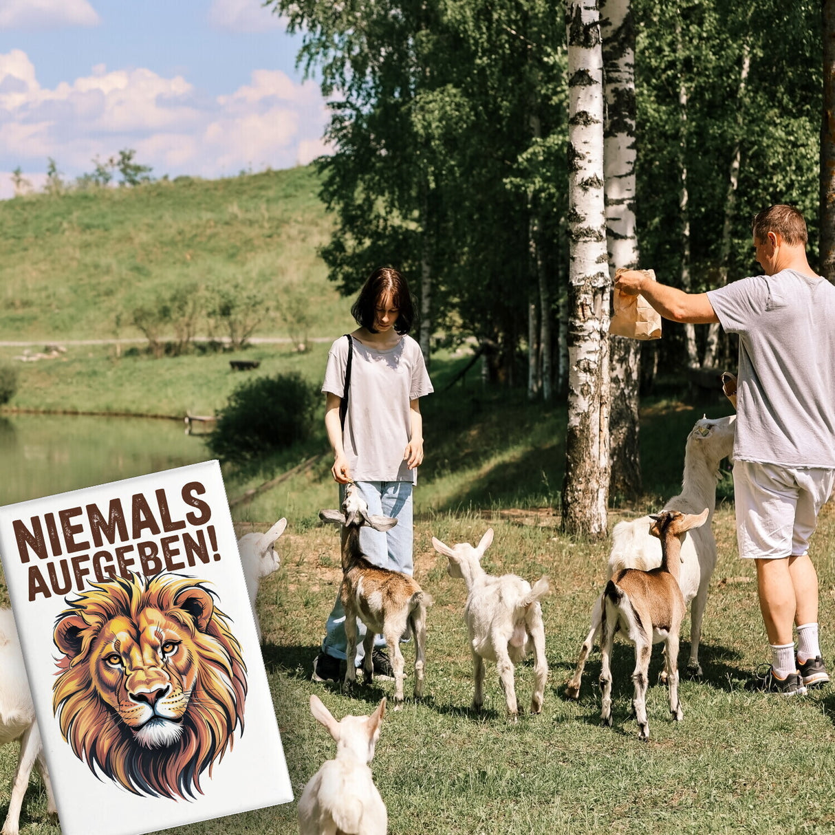 Löwenkopf Niemals aufgeben Souvenir Magnet für Motivation