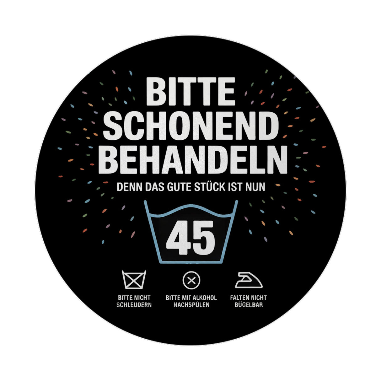 Wäschepflegeetikett Magnet bitte schonend behandeln wird 45