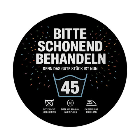 Wäschepflegeetikett Magnet bitte schonend behandeln wird 45
