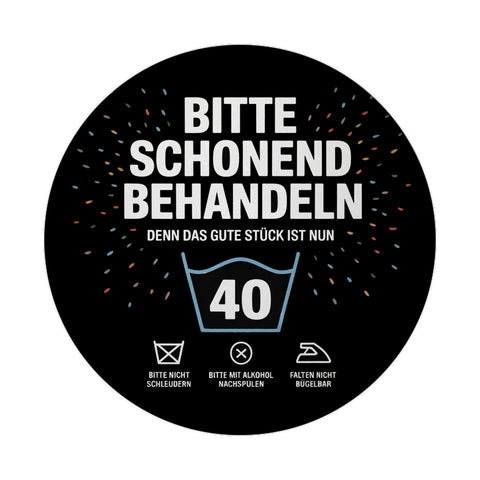 Wäschepflegeetikett Magnet bitte schonend behandeln wird 40