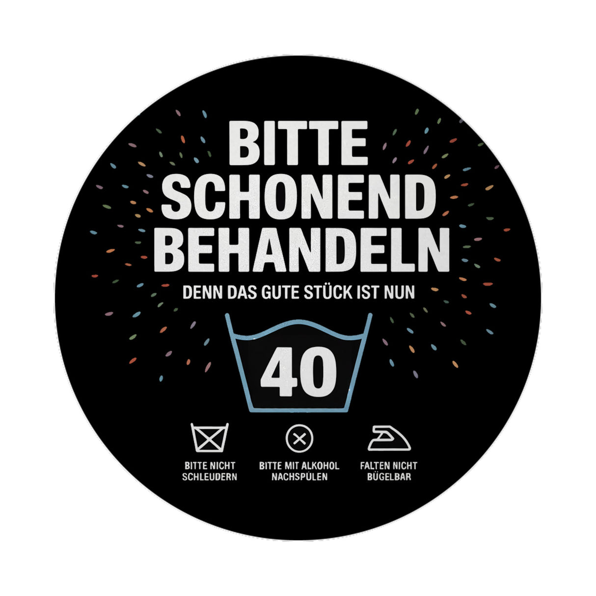 Wäschepflegeetikett Magnet bitte schonend behandeln wird 40