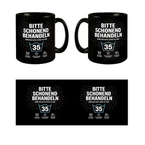 Wäschepflegeetikett Kaffeebecher bitte schonend behandeln wird 35