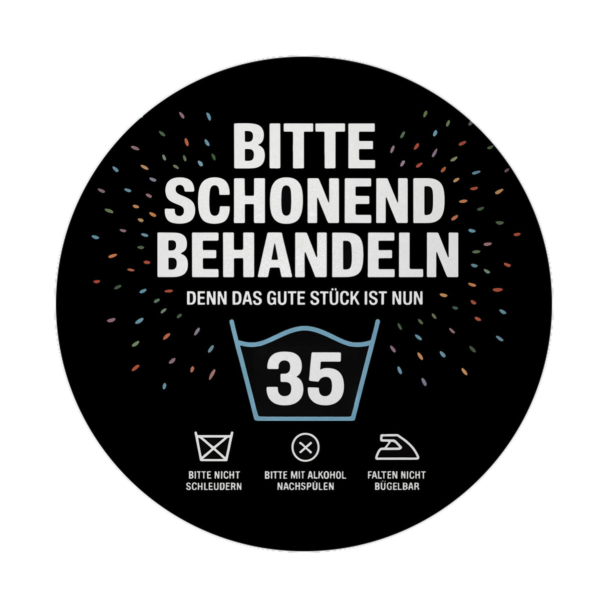 Wäschepflegeetikett Magnet bitte schonend behandeln wird 35