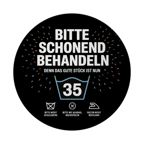 Wäschepflegeetikett Magnet bitte schonend behandeln wird 35