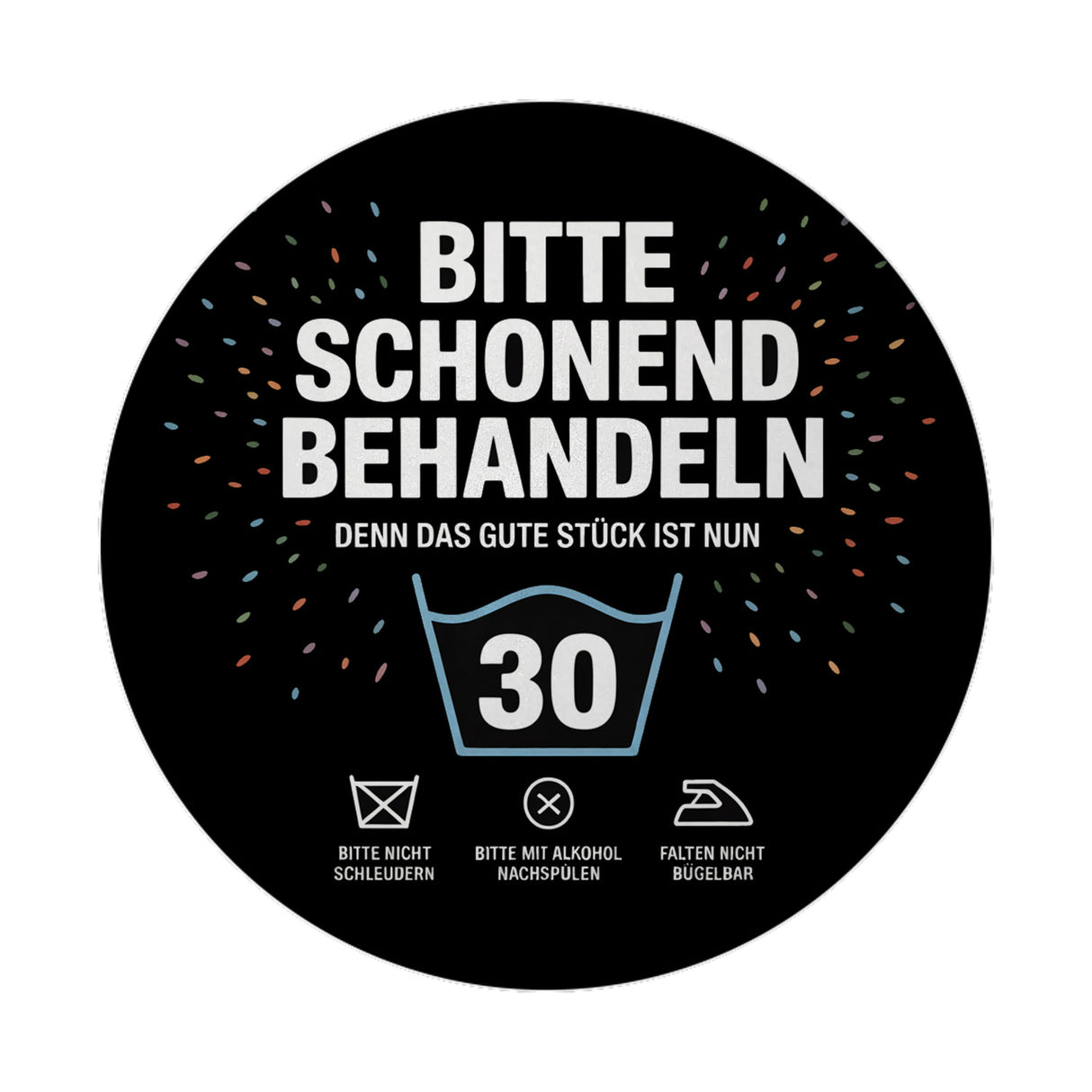 Wäschepflegeetikett Magnet bitte schonend behandeln wird 30