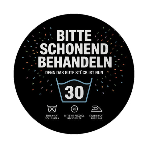 Wäschepflegeetikett Magnet bitte schonend behandeln wird 30