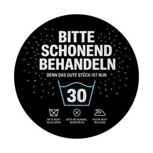 Wäschepflegeetikett Magnet bitte schonend behandeln wird 30