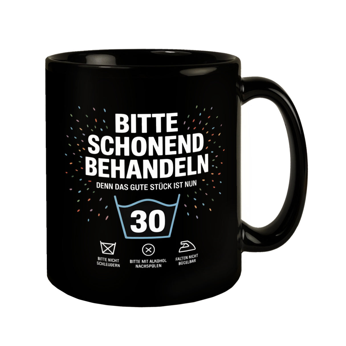 Wäschepflegeetikett Spardose bitte schonend behandeln wird 30