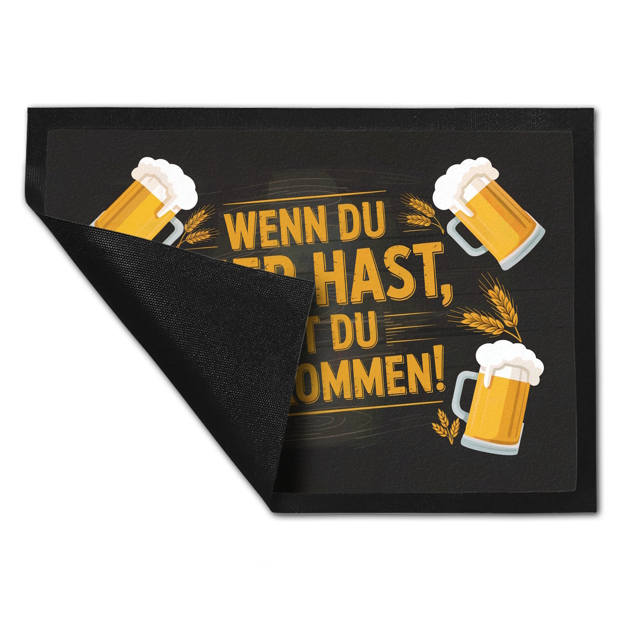Wenn du Bier hast, bist du willkommen! Bierkrüge Fußmatte in 35x50 cm