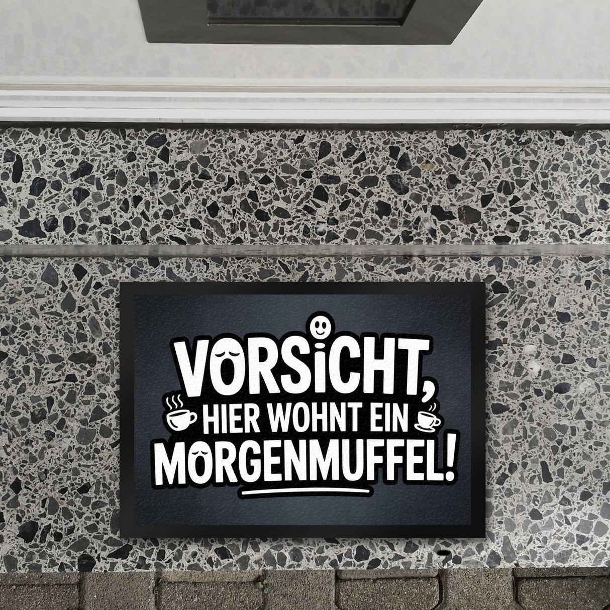 Vorsicht, hier wohnt ein Morgenmuffel! Fußmatte in 35x50 cm Humor