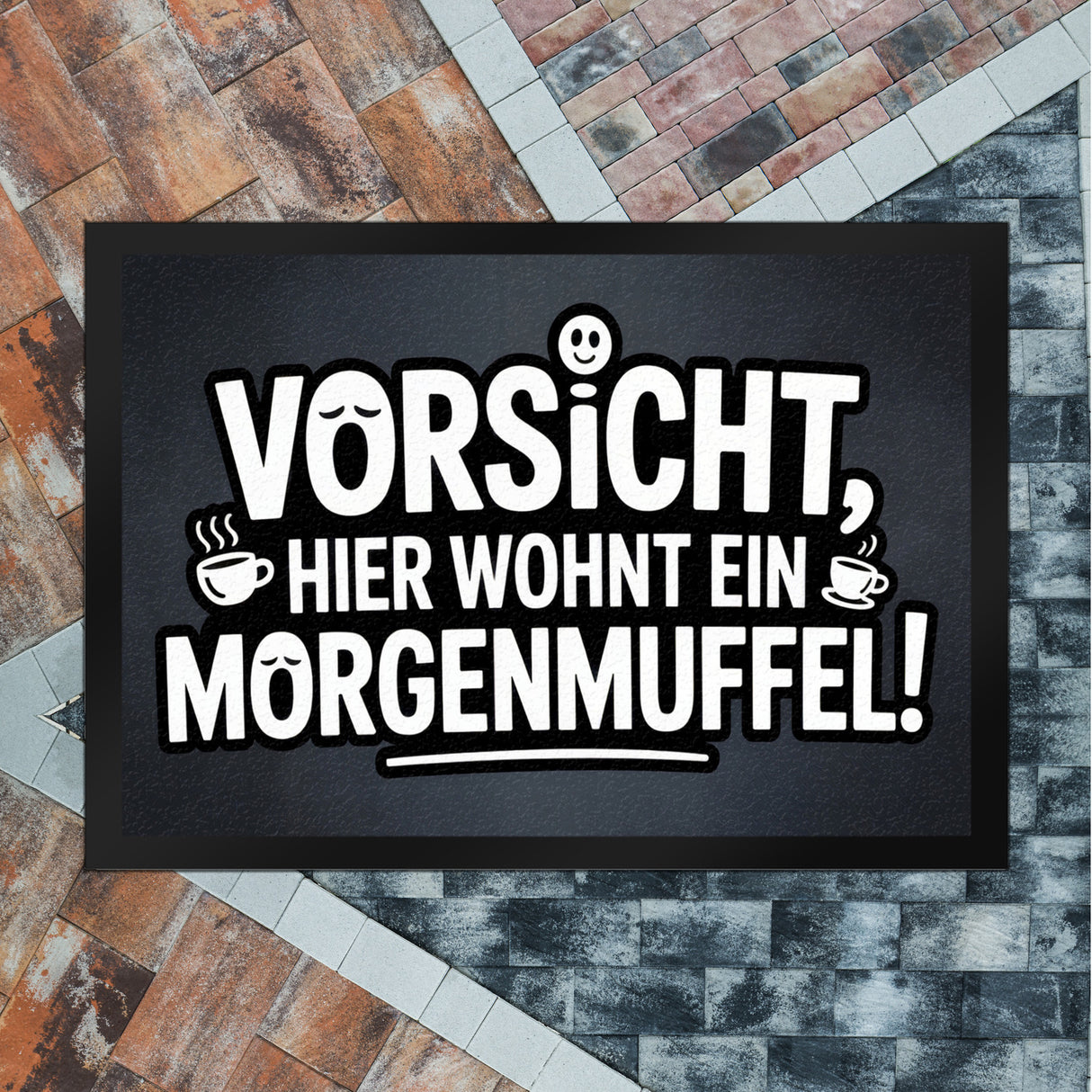 Vorsicht, hier wohnt ein Morgenmuffel! Fußmatte in 35x50 cm Humor