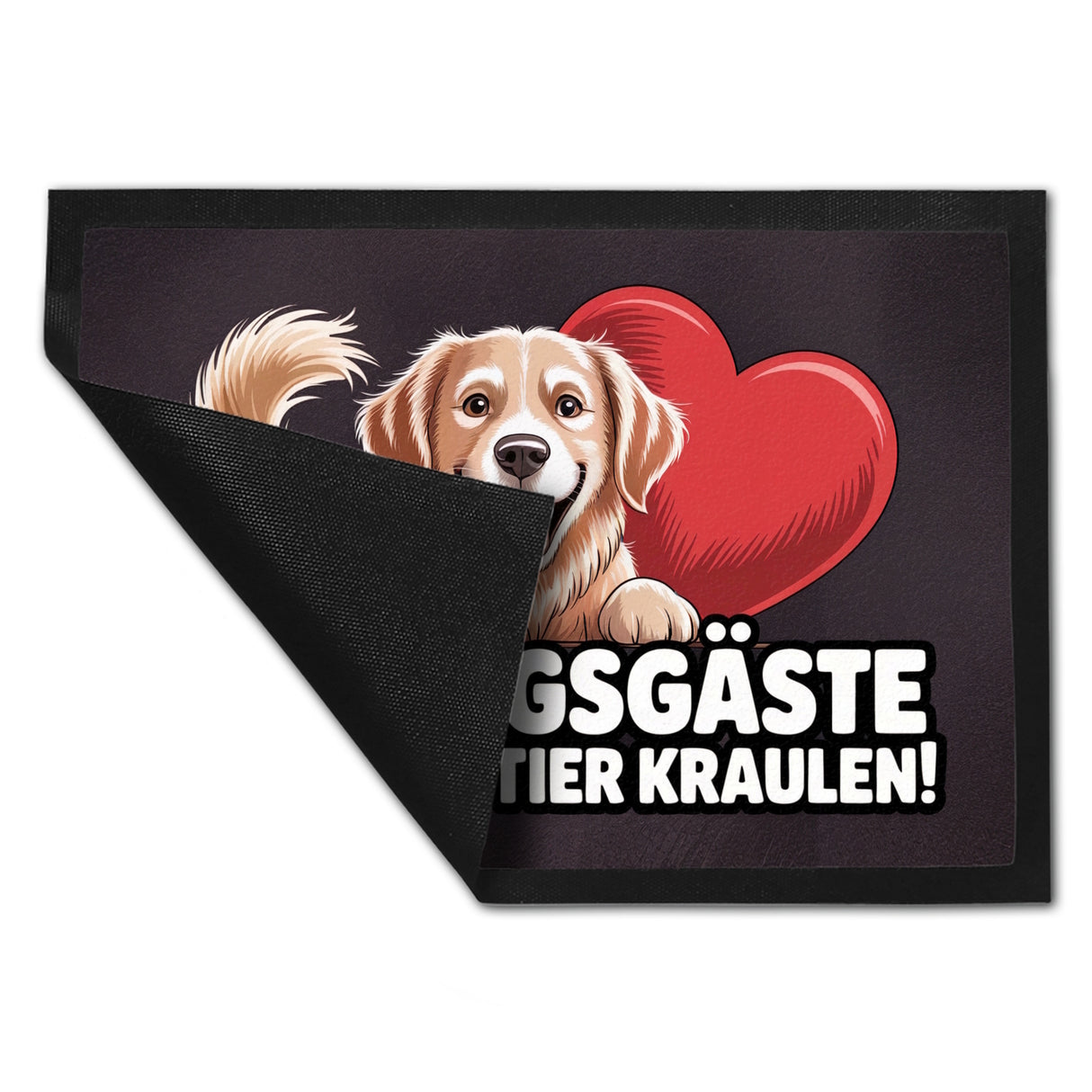 Lieblingsgäste bitte Haustier kraulen! Fußmatte in 35x50 cm fröhlicher Hund