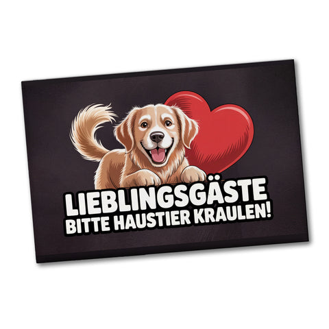 Lieblingsgäste bitte Haustier kraulen! Souvenir Souvenir Magnet fröhlicher Hund
