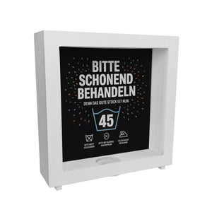 Wäschepflegeetikett Spardose bitte schonend behandeln wird 45