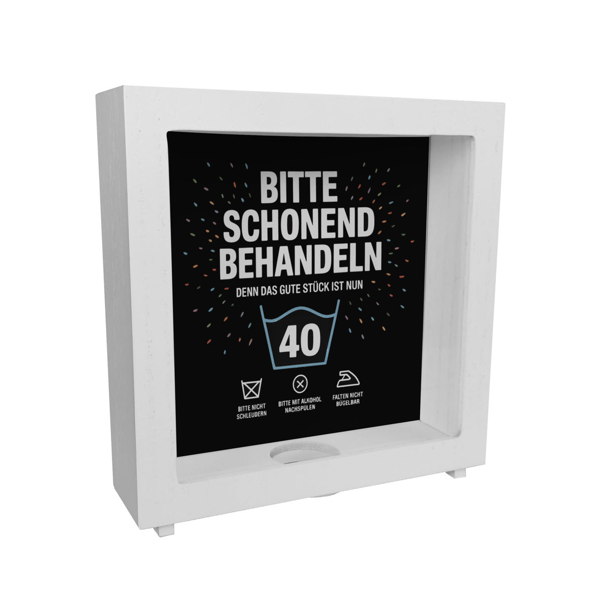 Wäschepflegeetikett Spardose bitte schonend behandeln wird 40