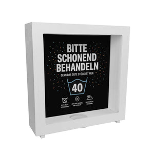 Wäschepflegeetikett Spardose bitte schonend behandeln wird 40