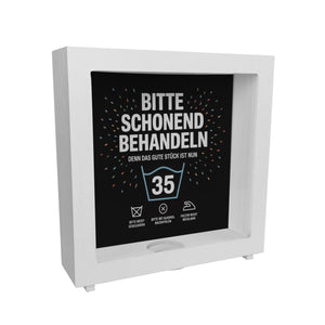 Wäschepflegeetikett Spardose bitte schonend behandeln wird 35