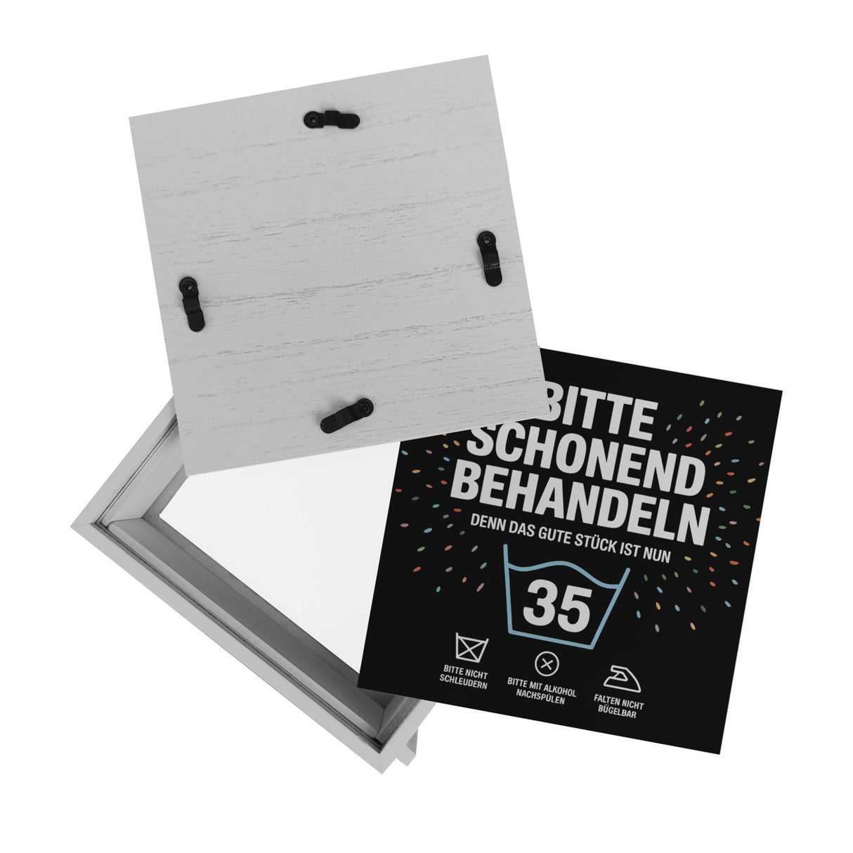 Wäschepflegeetikett Spardose bitte schonend behandeln wird 35