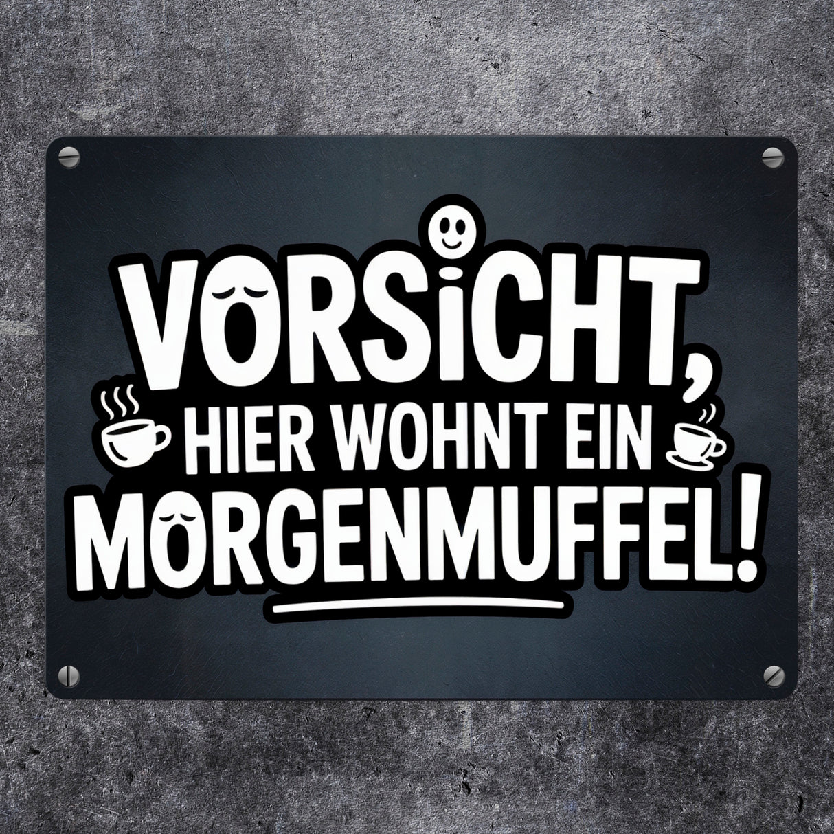 Vorsicht, hier wohnt ein Morgenmuffel! Metallschild in 15x20 cm Humor